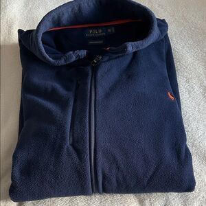Jacket Polo Ralph Lauren Performance Fleece in Dark Blue and Bright Orange
